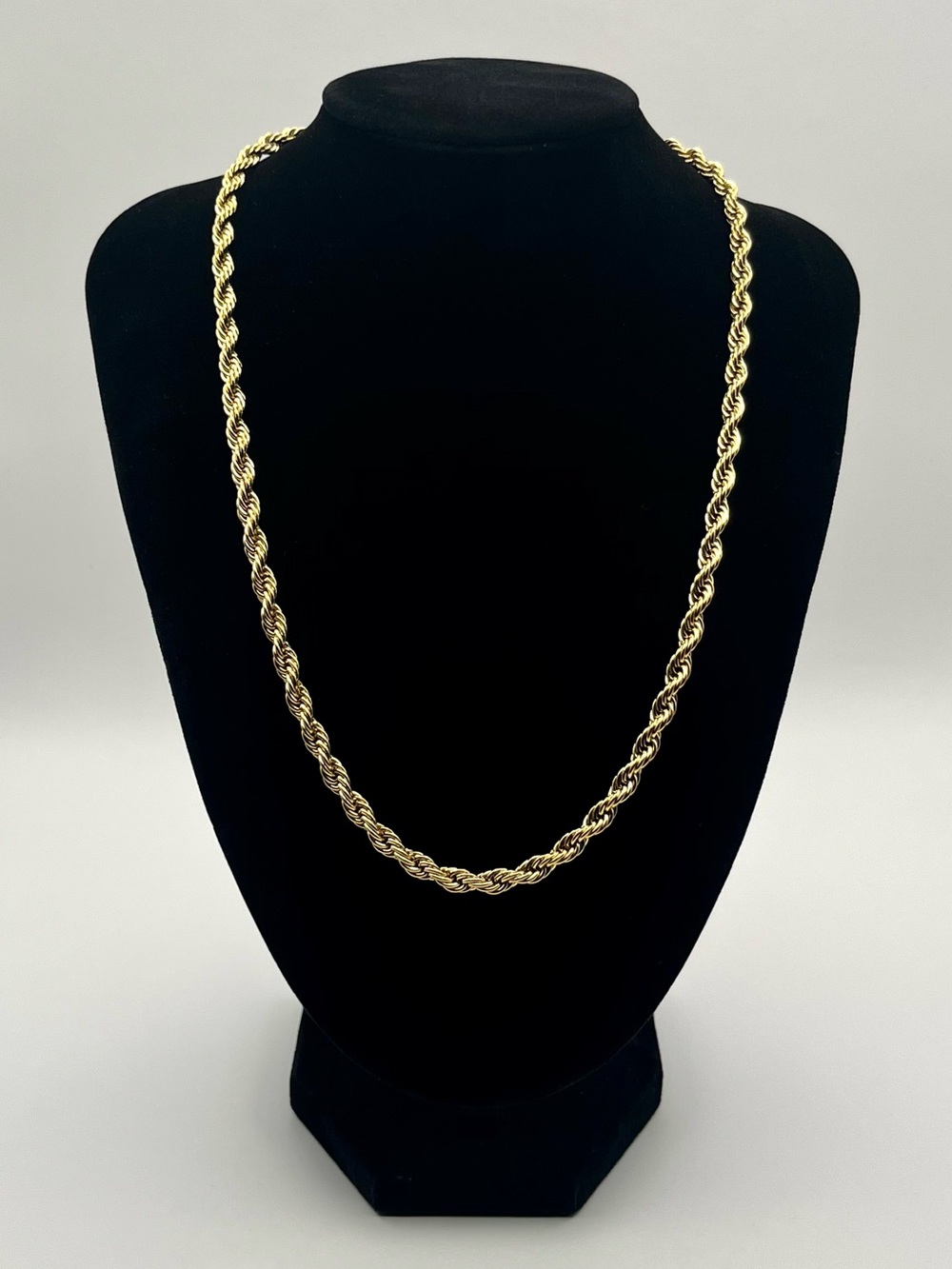 18K Gold Plated 5mm Rope Chain 20” Stainless Steel Necklace